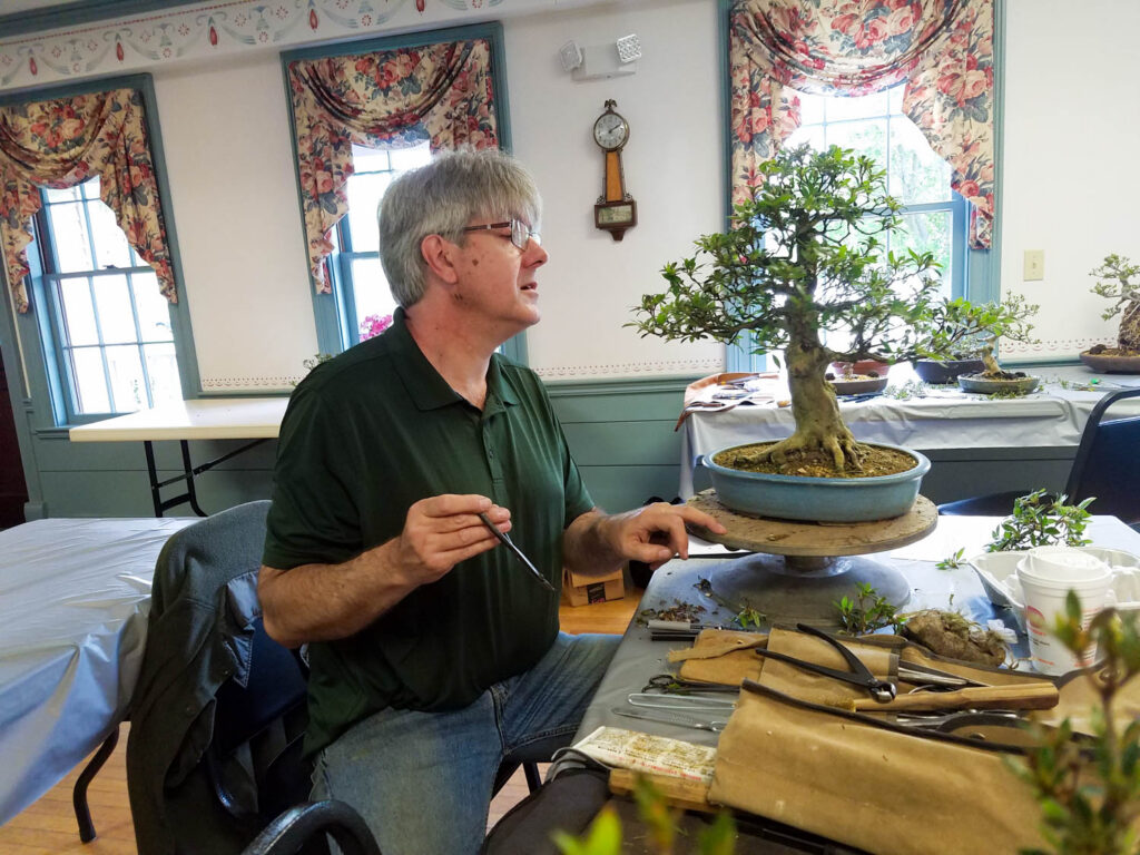 Doug working on larch