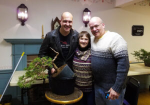 smiling with wired tree